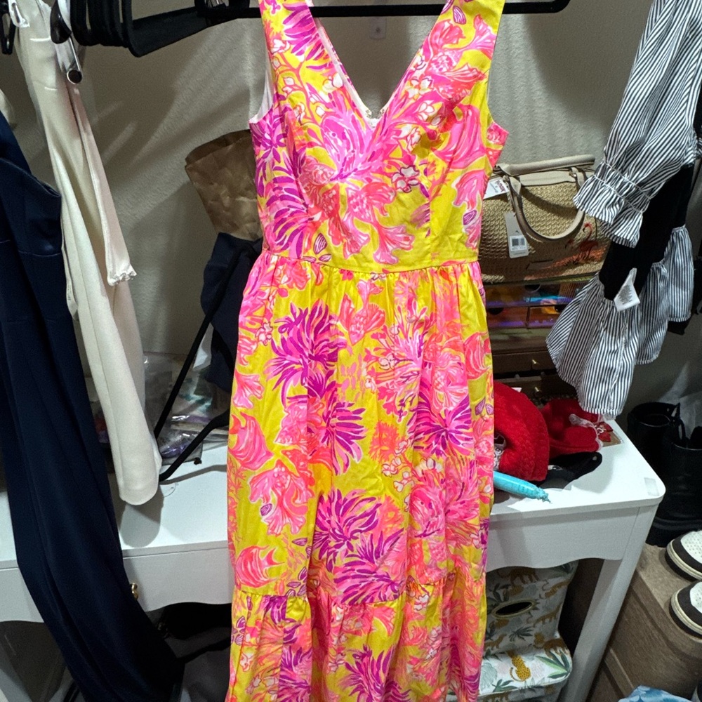 Lilly Pulitzer Pink and Yellow Floral Dress